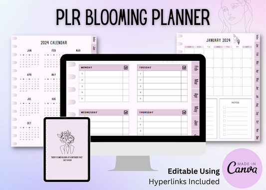 PLR Blooming Digital Planner (Editable)