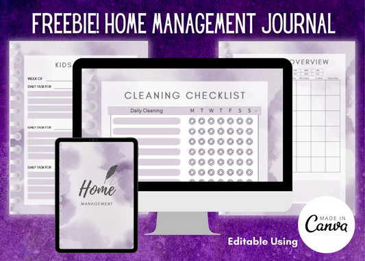 Freebie! Digital Home Management Planner (Editable)