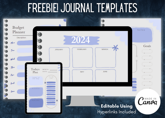 Freebie! Digital Blue Planner Templates (Editable)